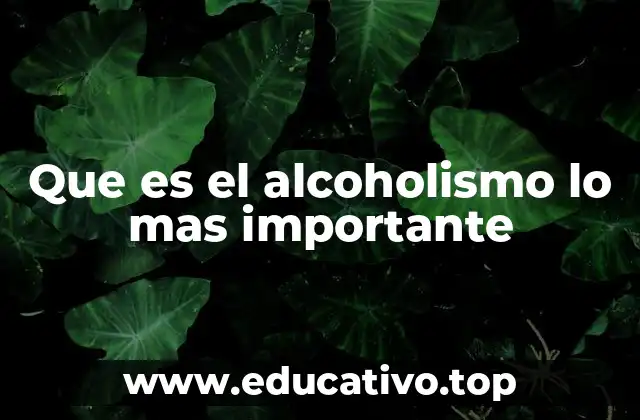 Que es el alcoholismo lo mas importante