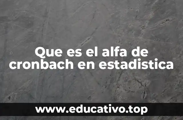 Que es el alfa de cronbach en estadistica