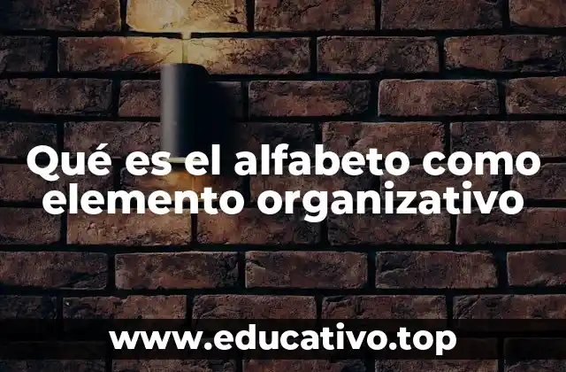 Qué es el alfabeto como elemento organizativo