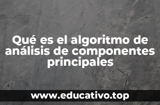 Qué es el algoritmo de análisis de componentes principales