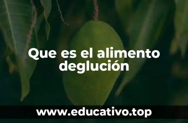Que es el alimento deglución