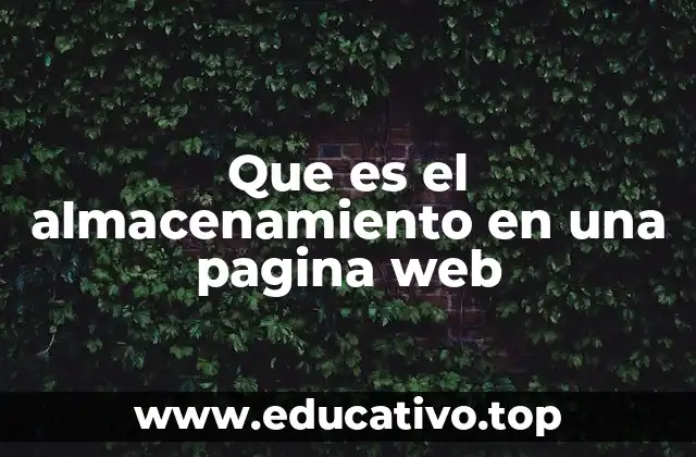 Que es el almacenamiento en una pagina web