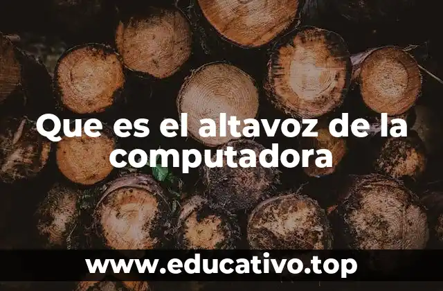 Que es el altavoz de la computadora