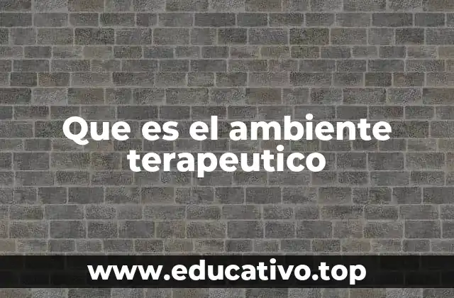 Que es el ambiente terapeutico
