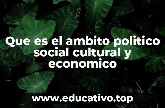 Que es el ambito politico social cultural y economico