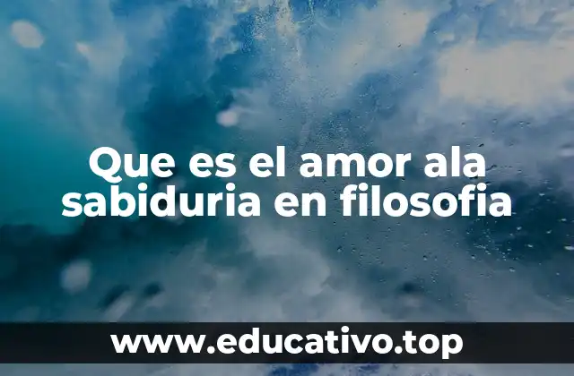 Que es el amor ala sabiduria en filosofia