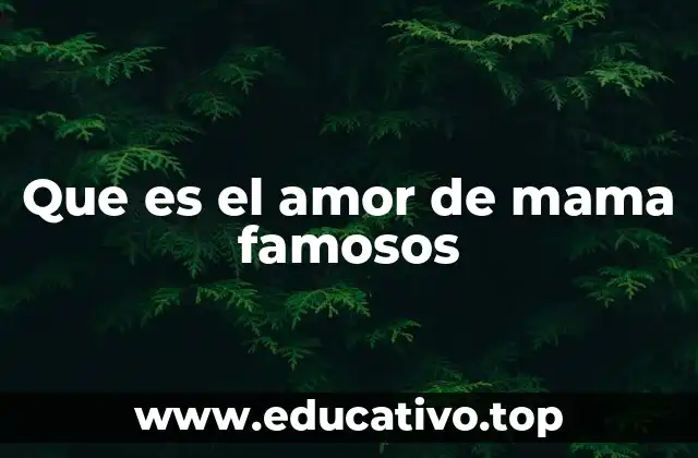 Que es el amor de mama famosos