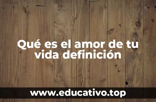 Qué es el amor de tu vida definición