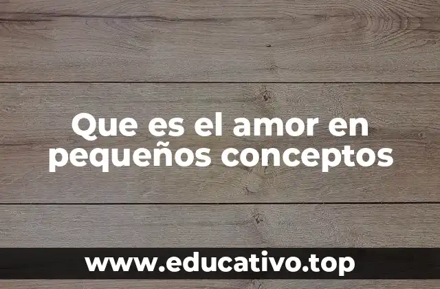Que es el amor en pequeños conceptos