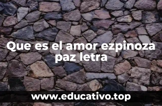 Que es el amor ezpinoza paz letra
