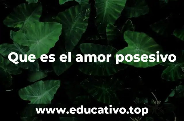 Que es el amor posesivo