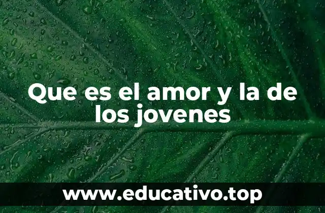 Que es el amor y la de los jovenes
