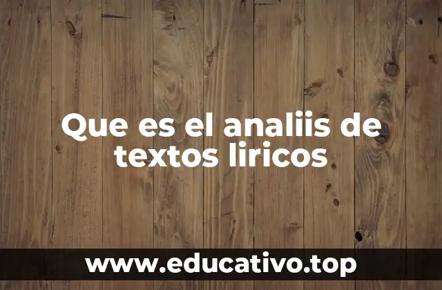 Que es el analiis de textos liricos