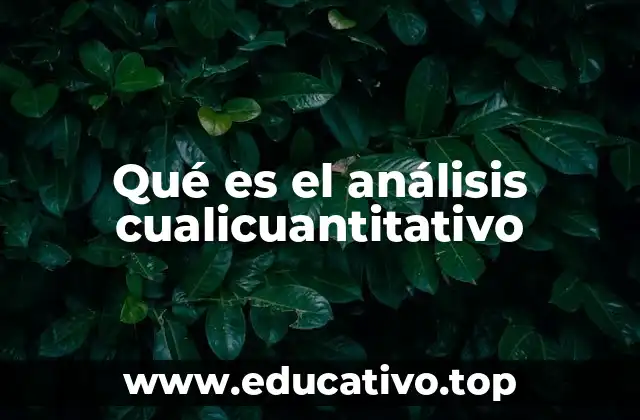 Qué es el análisis cualicuantitativo