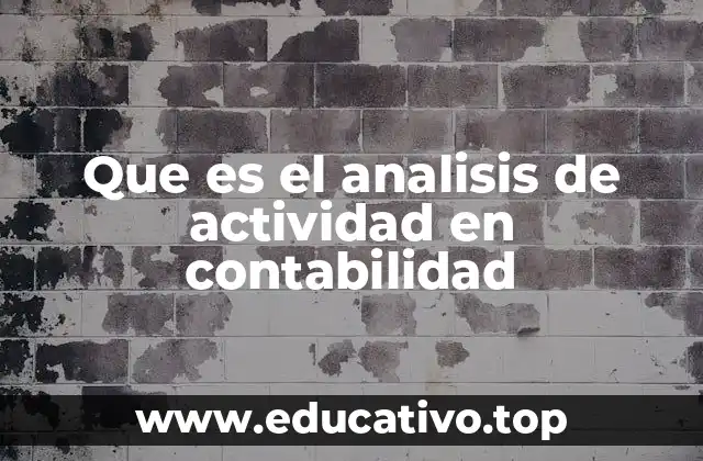 Que es el analisis de actividad en contabilidad
