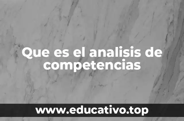 Que es el analisis de competencias
