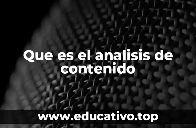 Que es el analisis de contenido