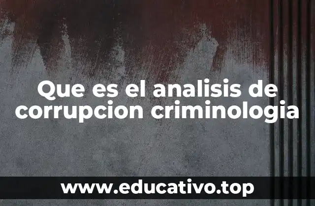 Que es el analisis de corrupcion criminologia
