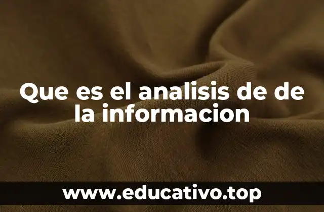 Que es el analisis de de la informacion