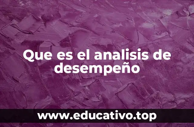 Que es el analisis de desempeño