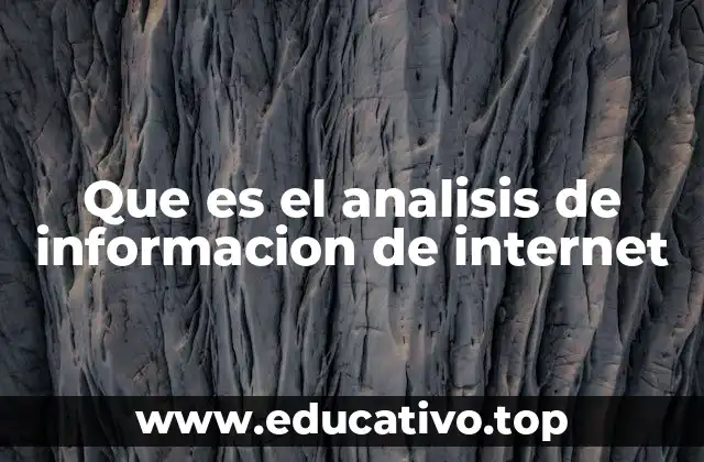 Que es el analisis de informacion de internet