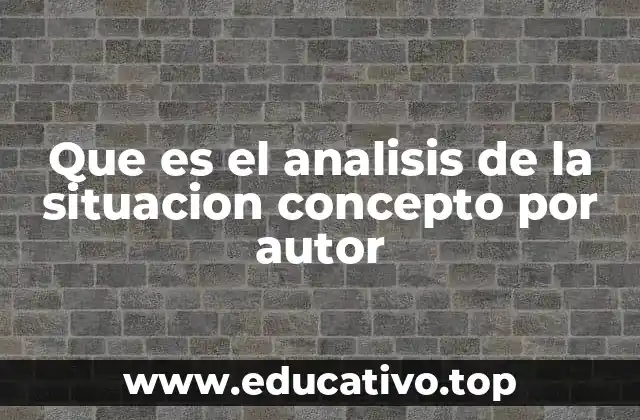 Que es el analisis de la situacion concepto por autor