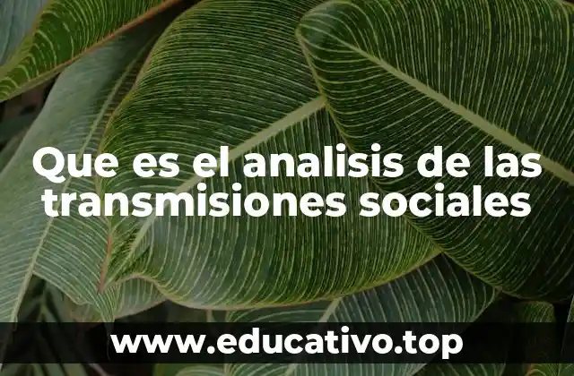 Que es el analisis de las transmisiones sociales