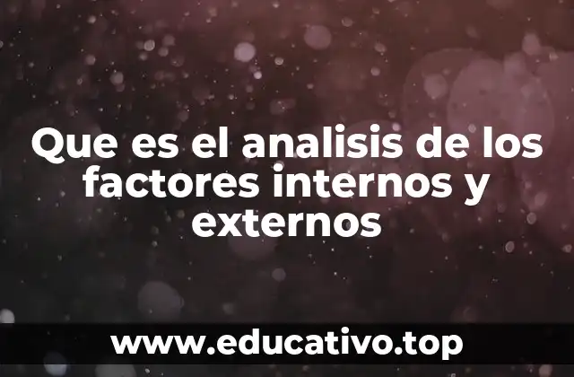 Que es el analisis de los factores internos y externos