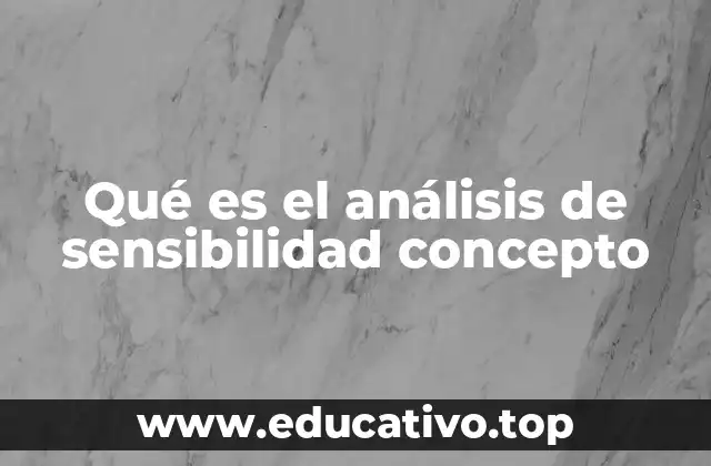 Qué es el análisis de sensibilidad concepto