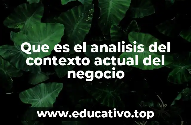 Que es el analisis del contexto actual del negocio
