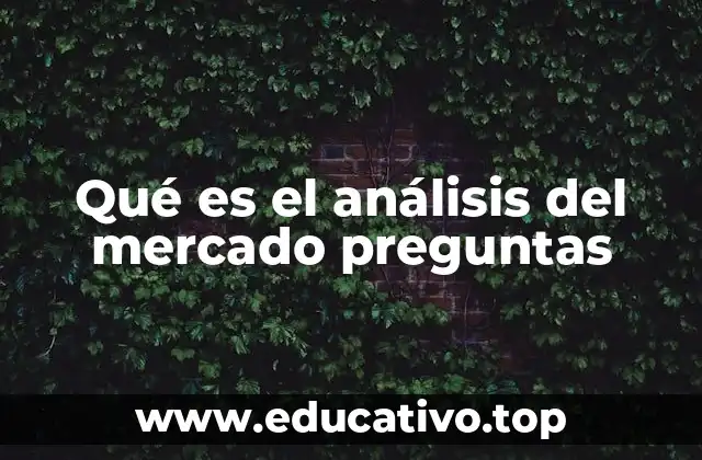 Qué es el análisis del mercado preguntas