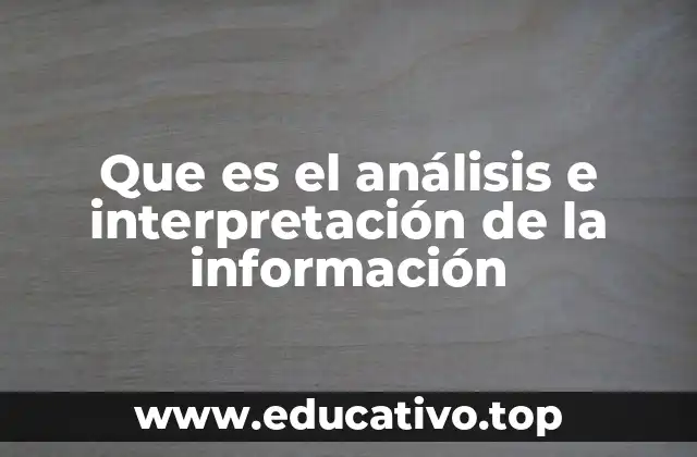 Que es el análisis e interpretación de la información