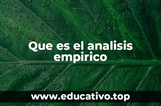 Que es el analisis empirico