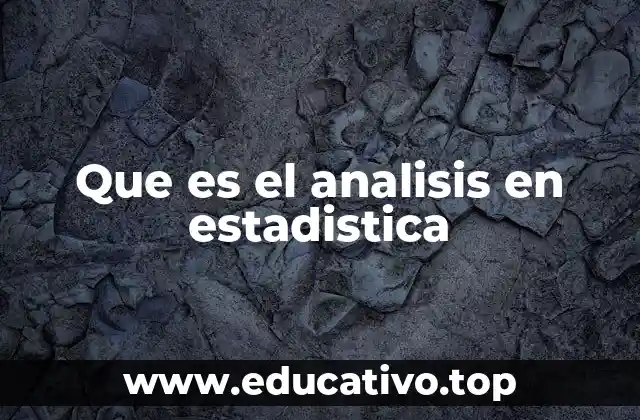 Que es el analisis en estadistica