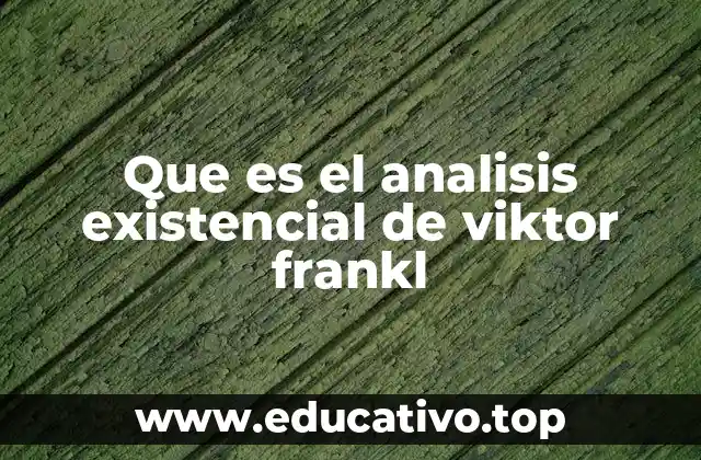 Que es el analisis existencial de viktor frankl