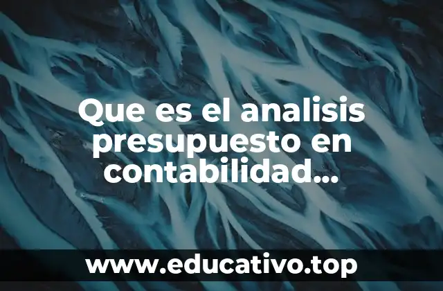 Que es el analisis presupuesto en contabilidad gubernamental