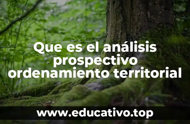 Que es el análisis prospectivo ordenamiento territorial