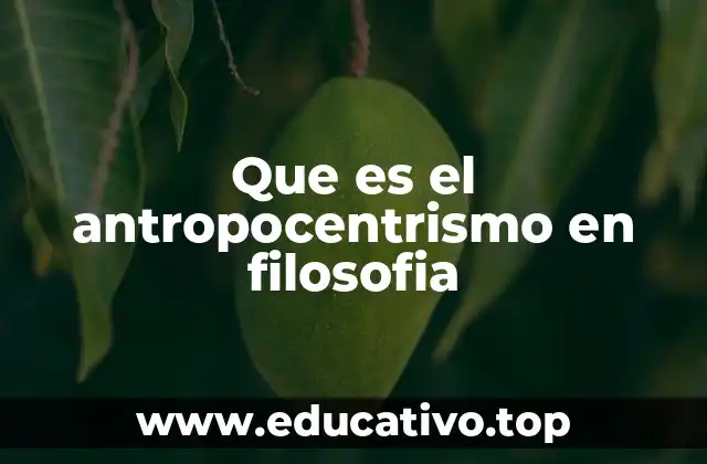Que es el antropocentrismo en filosofia