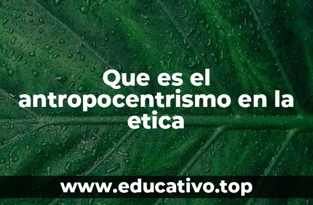 Que es el antropocentrismo en la etica