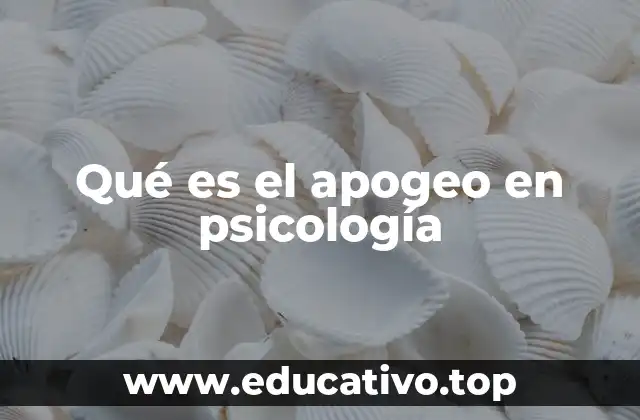Qué es el apogeo en psicología