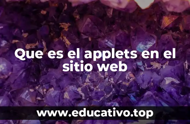 Que es el applets en el sitio web