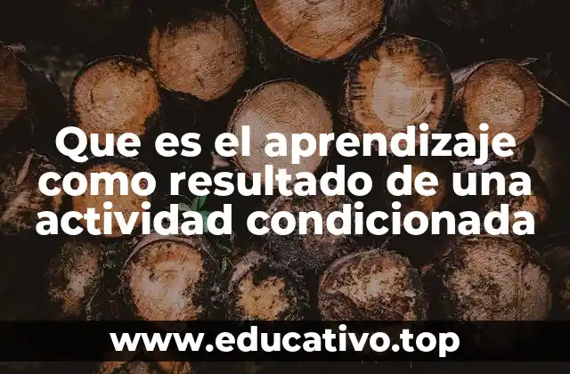 Que es el aprendizaje como resultado de una actividad condicionada