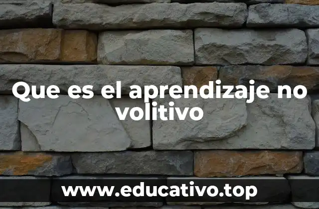 Que es el aprendizaje no volitivo