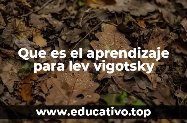 Que es el aprendizaje para lev vigotsky