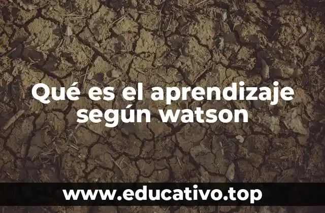Qué es el aprendizaje según watson