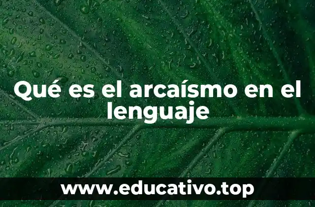 Qué es el arcaísmo en el lenguaje