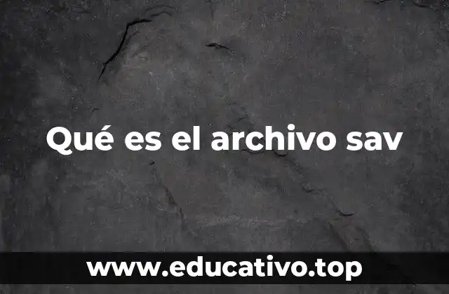 Qué es el archivo sav