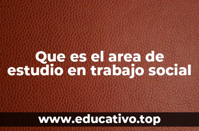 Que es el area de estudio en trabajo social