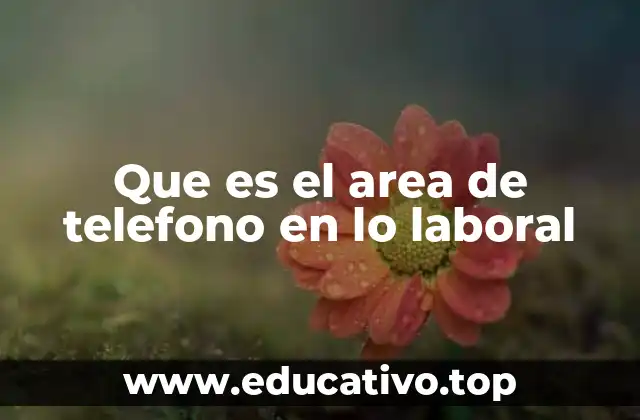 Que es el area de telefono en lo laboral