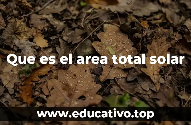 Que es el area total solar